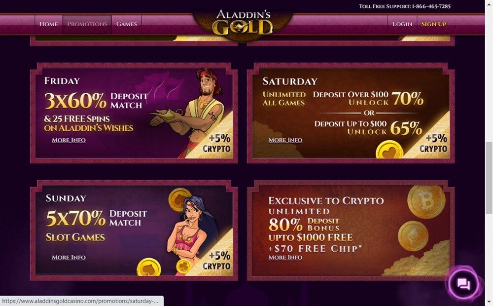 Aladdin's Gold Casino Bonuses