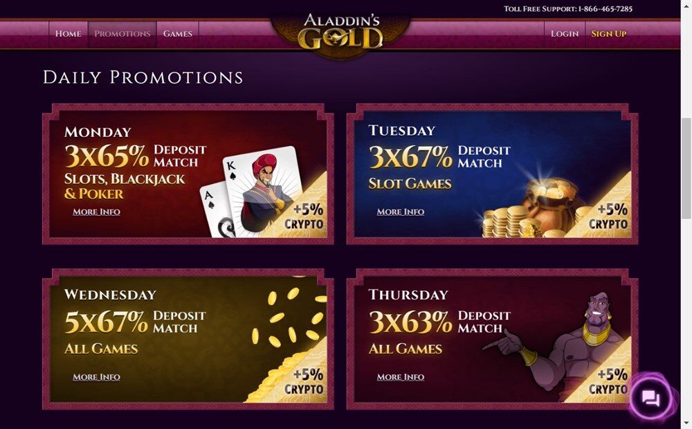 Aladdin's Gold Casino Promotions
