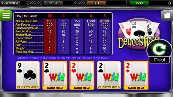 Deuces Wild Video Poker