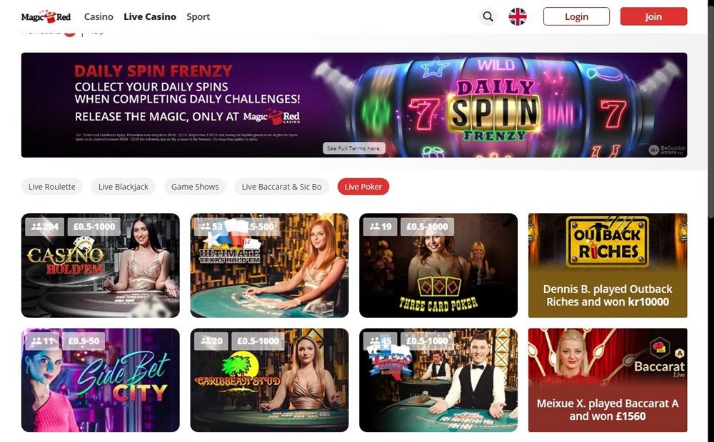 Magic Red Live Casino