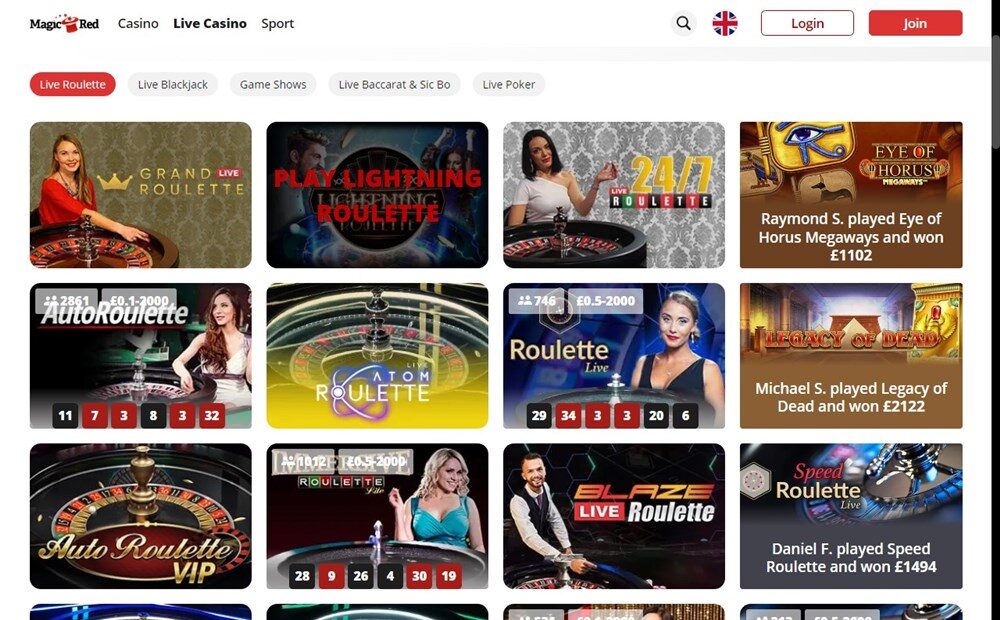 Magic Red Casino Live Roulette