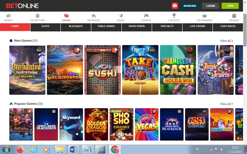 BetOnline Casino Games