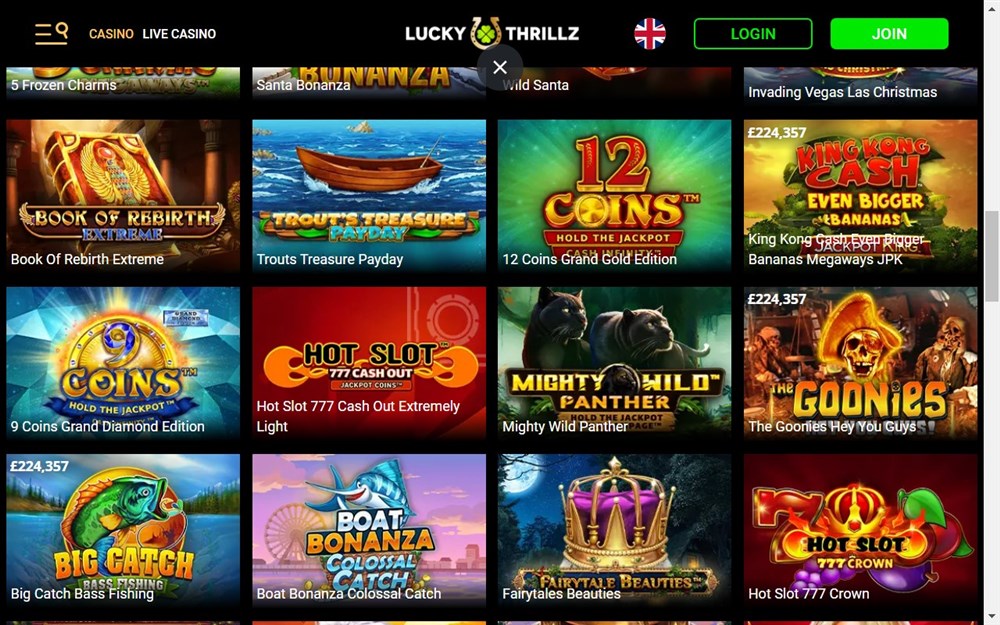 Lucky Thrillz Casino Games