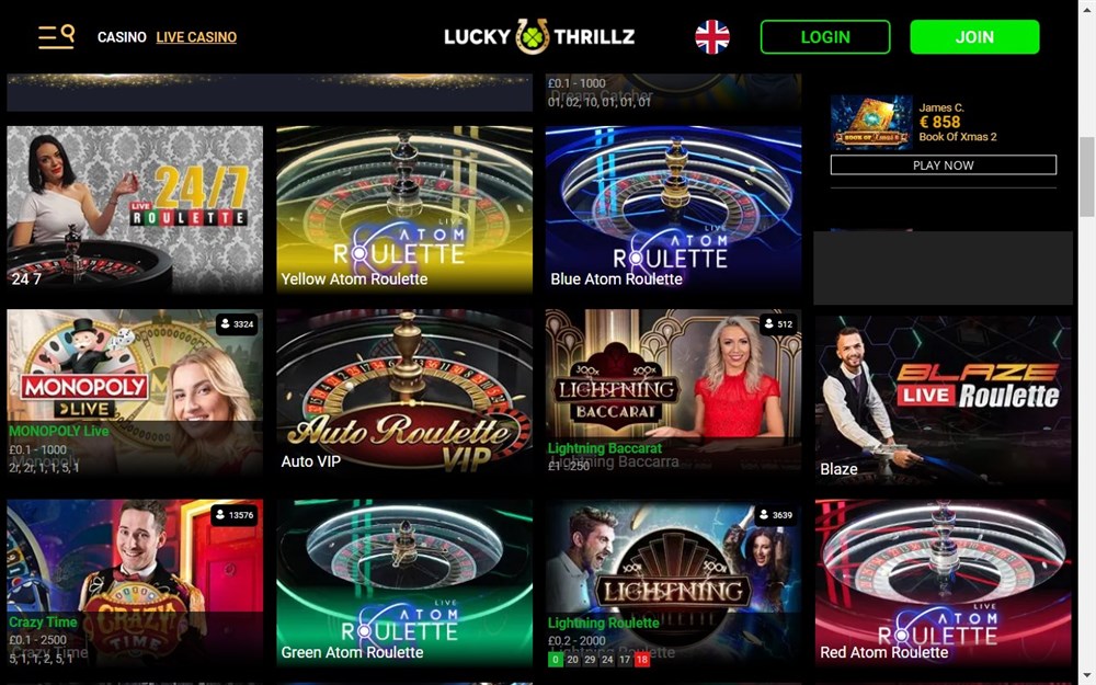 Lucky Thrillz Live Casino