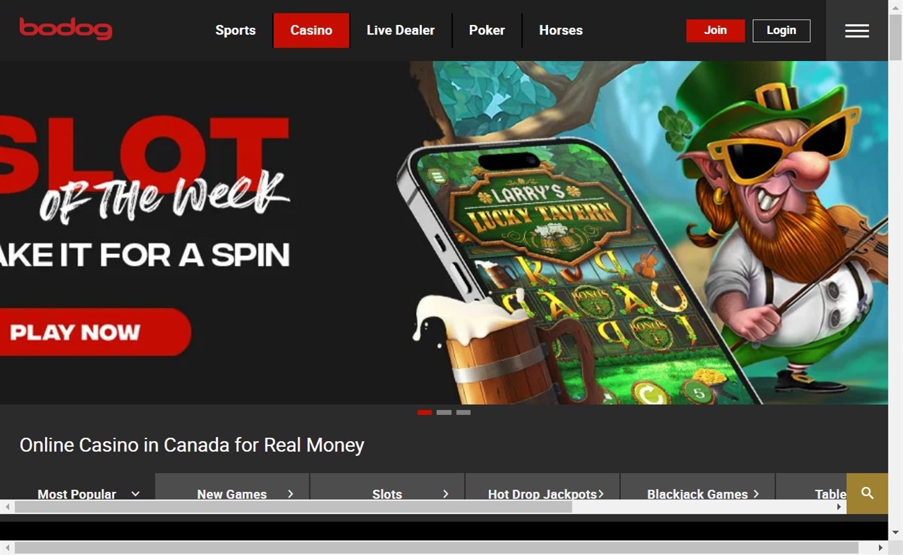 Sportsbook, Casino and Poker at Bodog Canada
