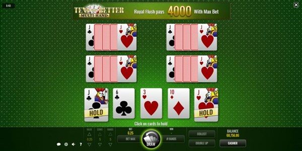 Tens or Better Multi-Hand Video Poker review