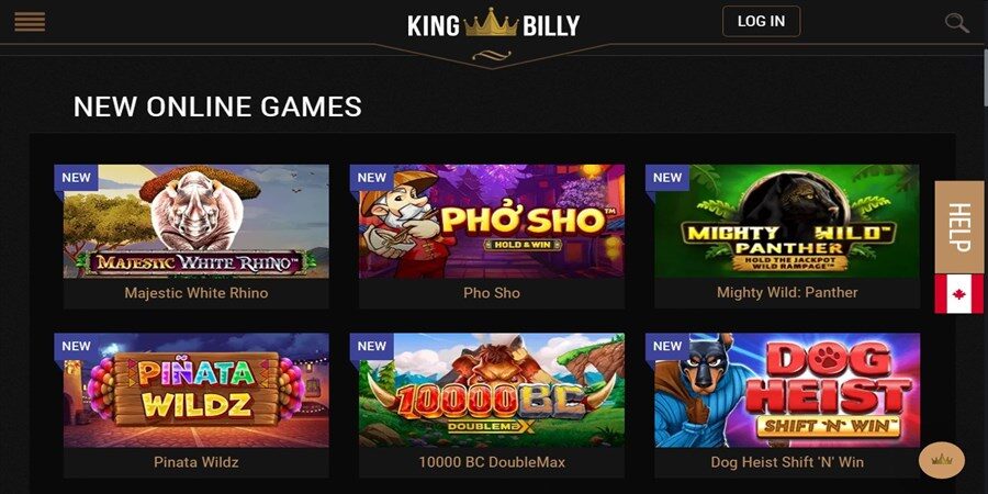 King Billy Casino Games