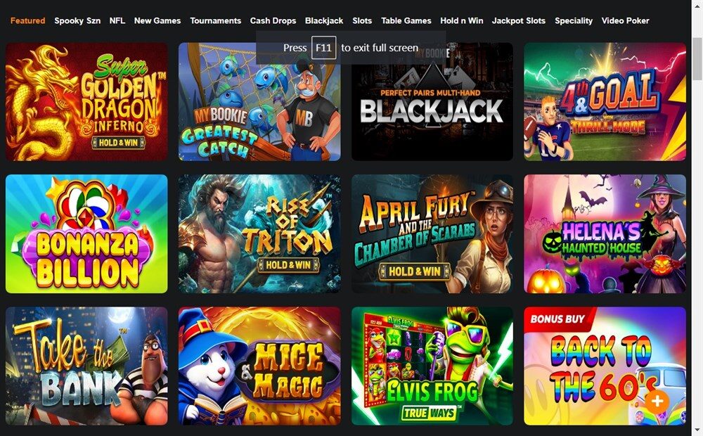 MyBookie Casino Games