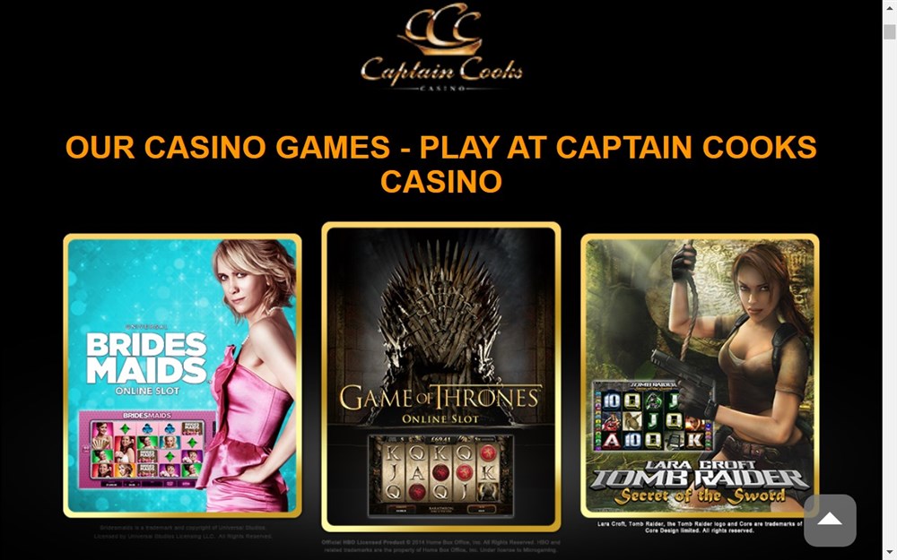 Captain Cooks Casino Games