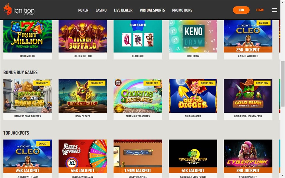 Ignition Casino Games