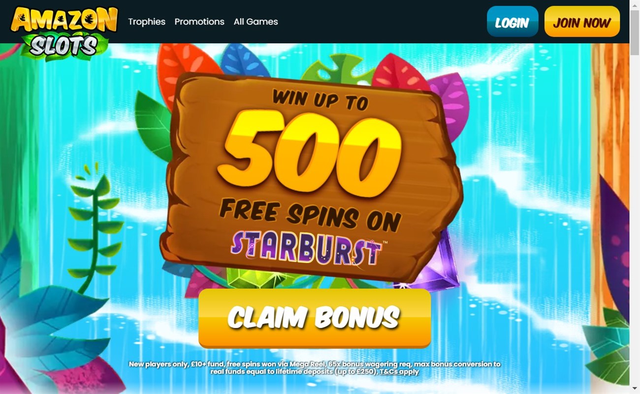 Amazon Slots - Deposit £10, Get Up To 500 Free Spins