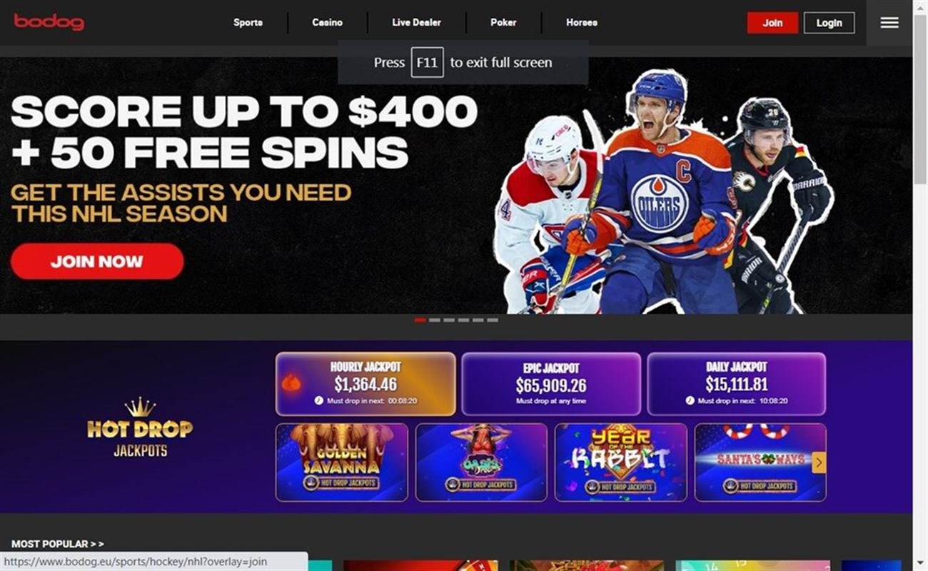Bodog: fast withdrawal casino in Canada