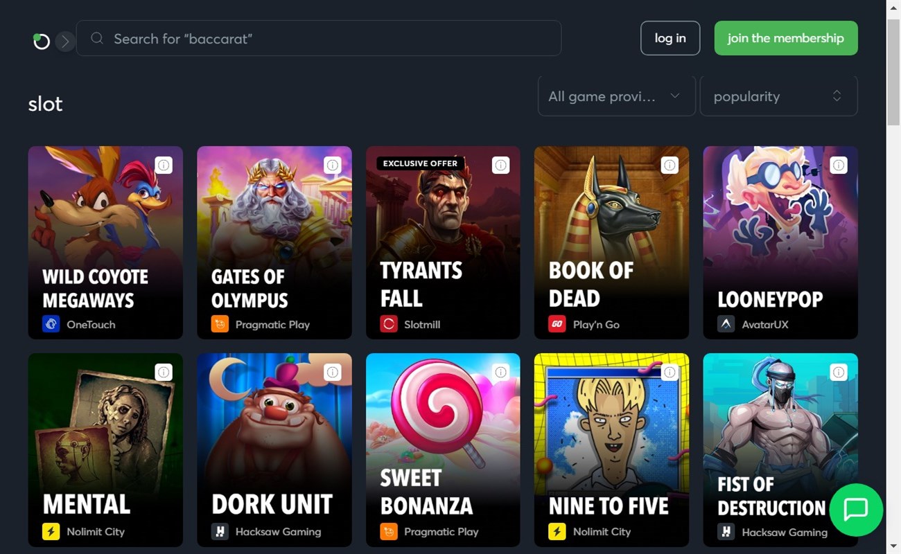 Sportsbet.io Slots and table games