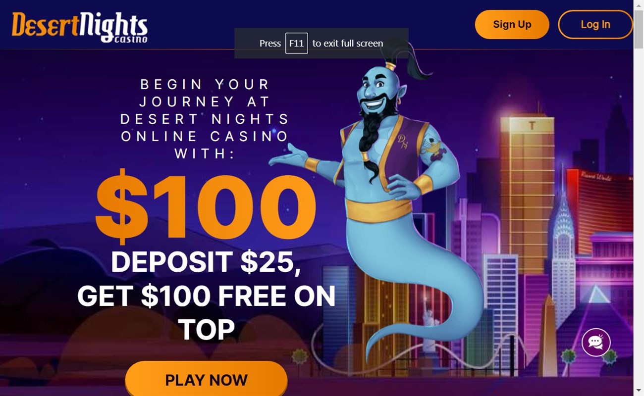 Desert Nights Online Casino Welcome Offer